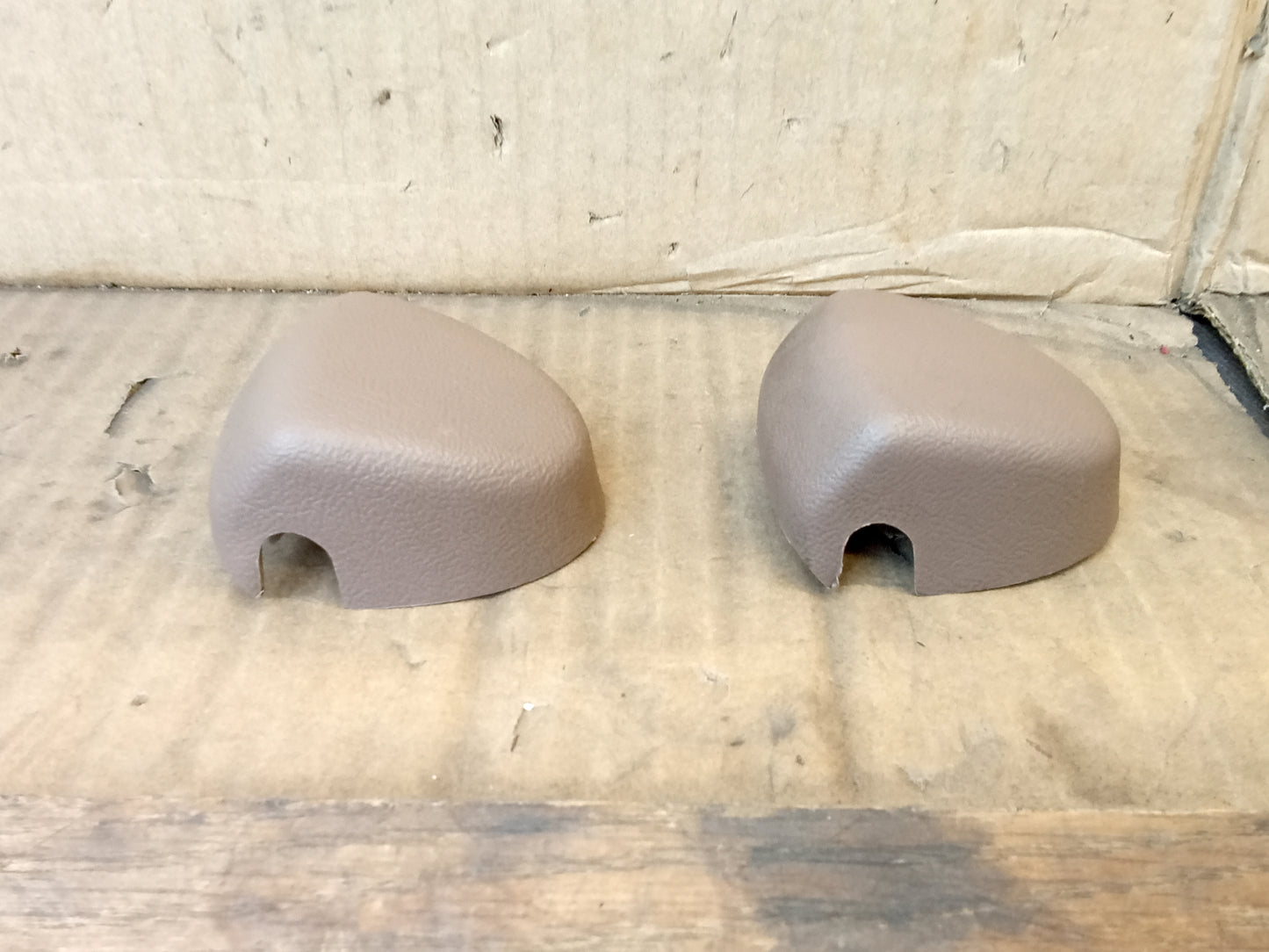 92-96 Tan/Mocha Seat Belt Loop Bolt Cover Cap Pair (Used) Ford F150 F250 F350 Bronco