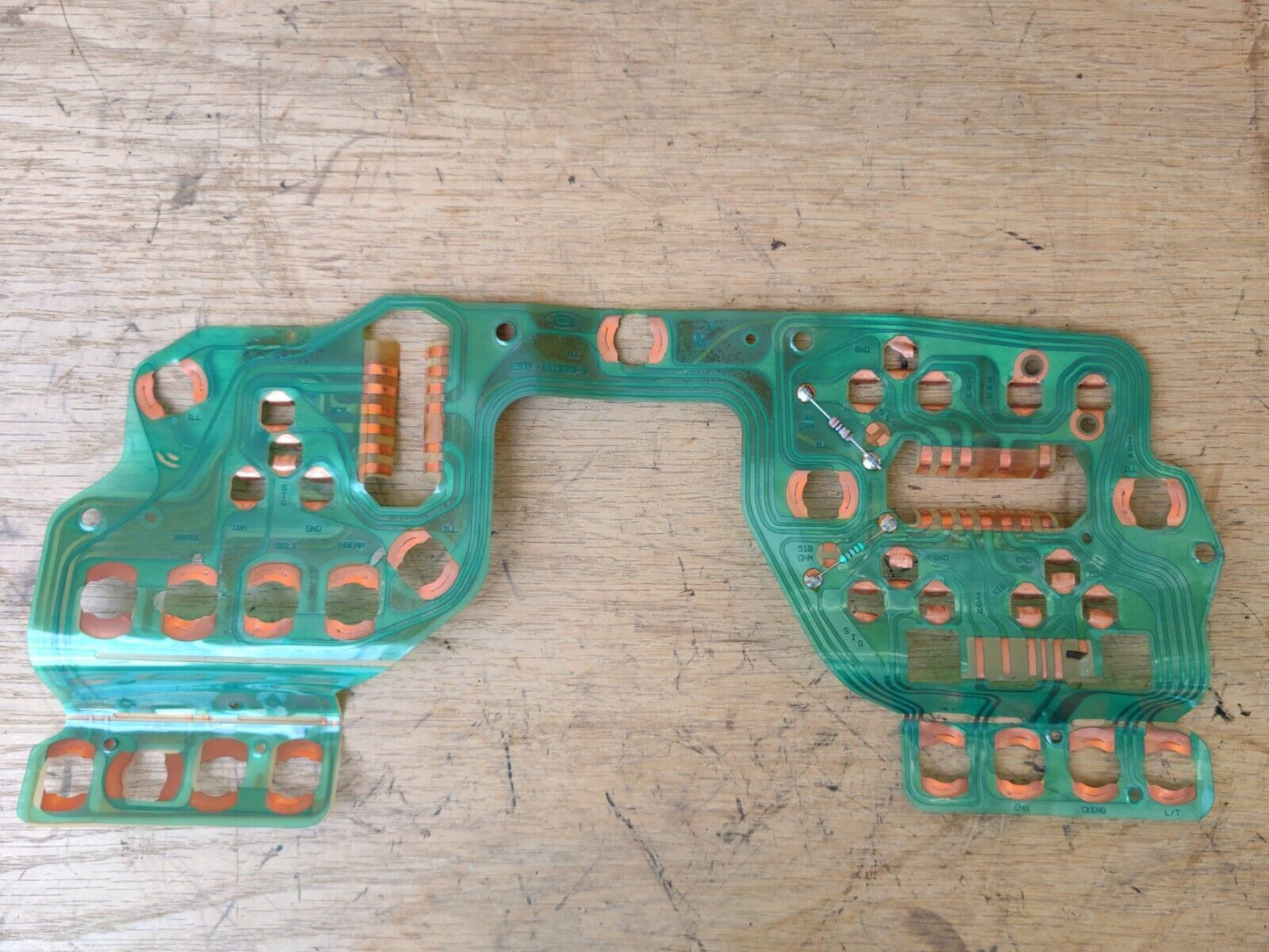 Ford 87-91 gauge cluster circuit board with tachometer, copper connectors intact, for F150, F250, F350, Bronco.