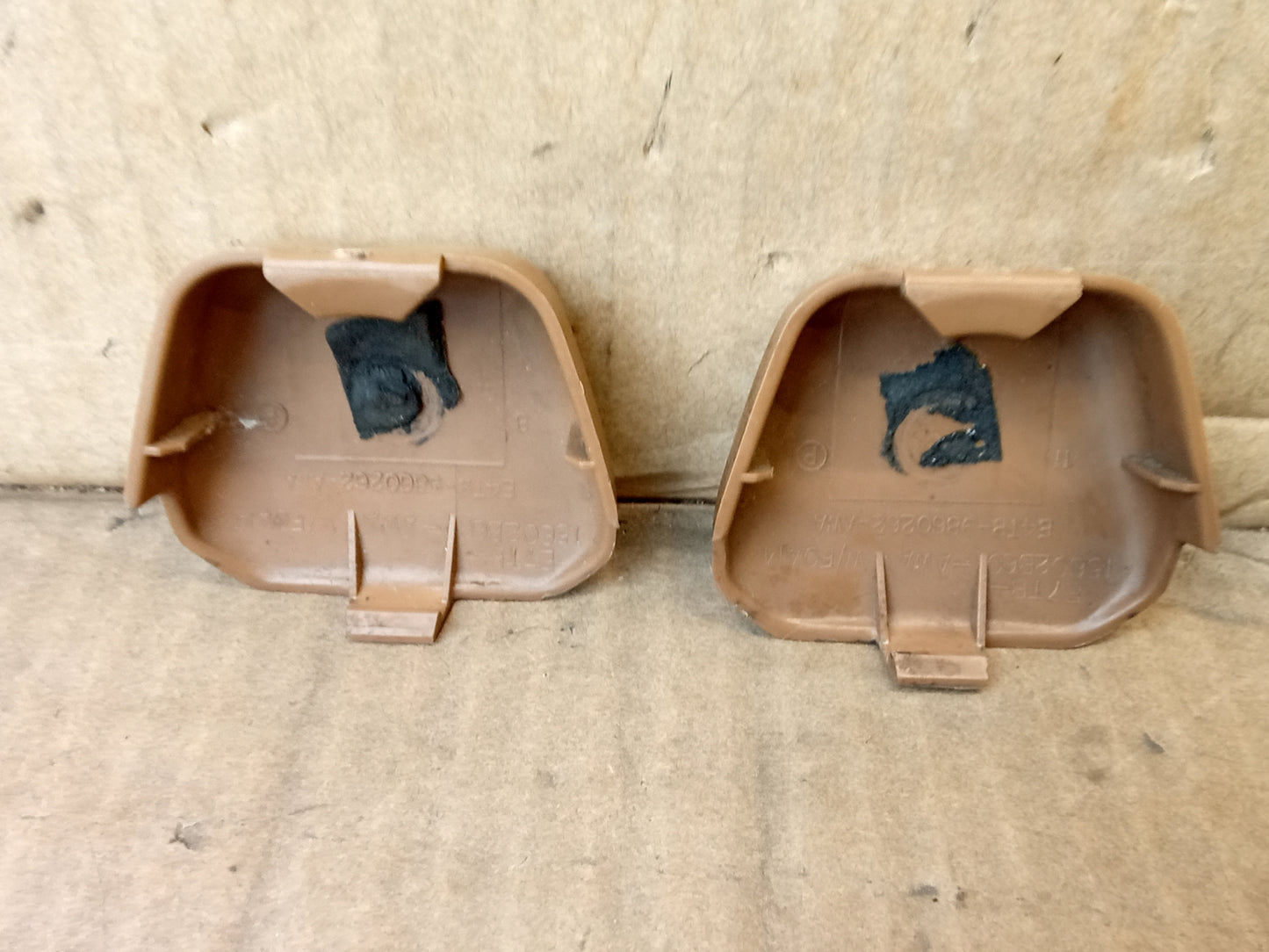 80-97 Tan/Beige Seat Belt Loop Bolt Cover Cap Pair (Used) Ford F150 F250 F350 Bronco
