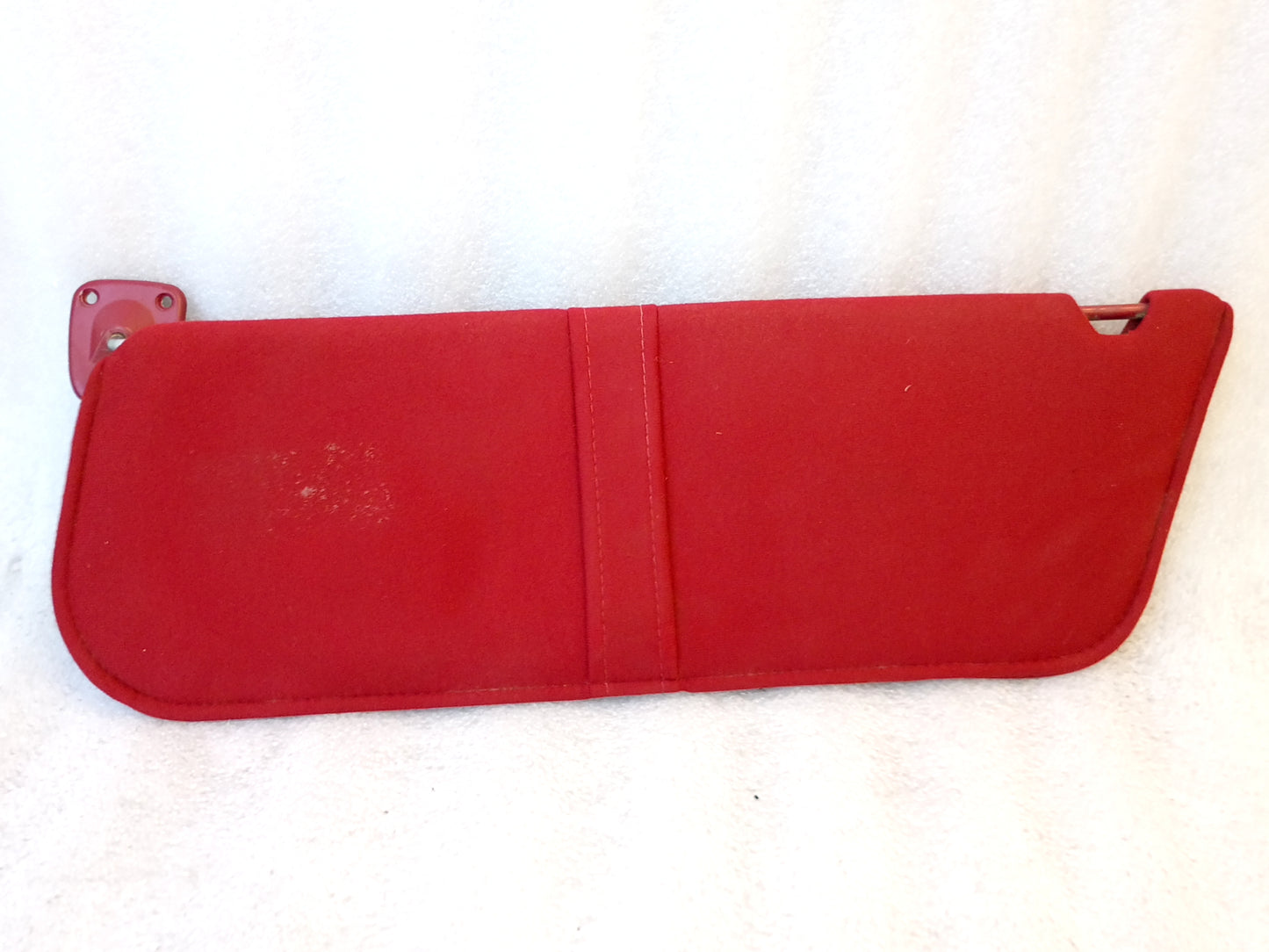 87-91 Red Cloth Sun Visors Pair (Used) F150 F250 F350 Bronco OEM