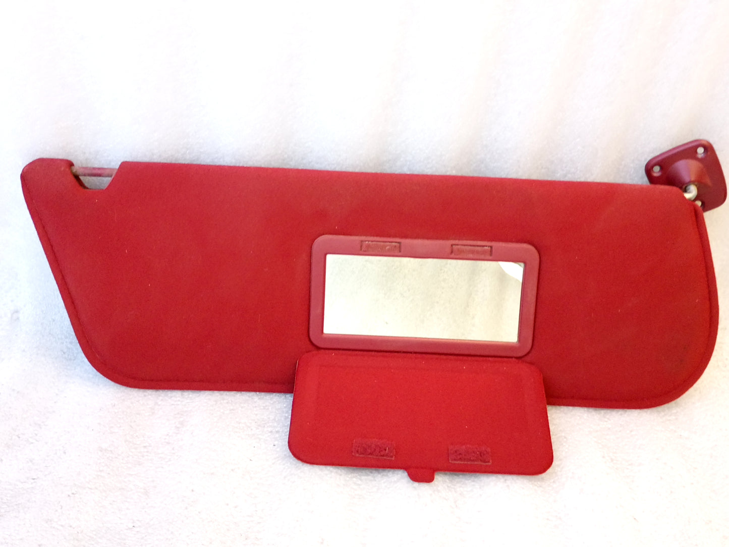 87-91 Red Cloth Sun Visors Pair (Used) F150 F250 F350 Bronco OEM