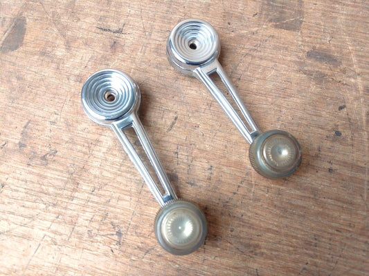 80-86 Chrome Window Crank Handles - Pair of 2 - (Used) Ford F150 F250 F350 Bronco OEM