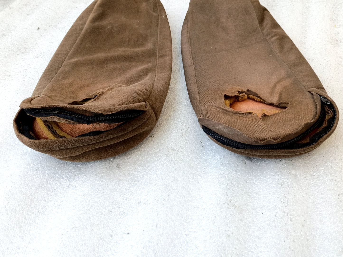 87-91 Tan Eddie Bauer Bucket Seat Folding Arm Rest Covers (Used) F150  Bronco OEM