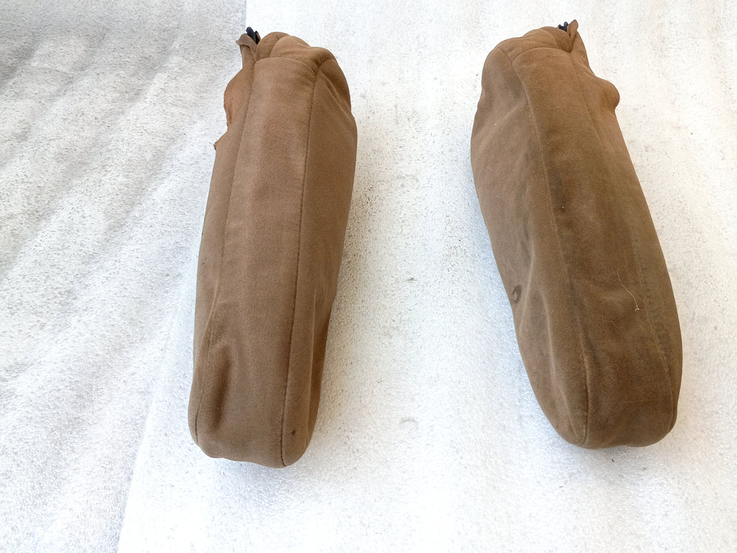 87-91 Tan Eddie Bauer Bucket Seat Folding Arm Rest Covers (Used) F150  Bronco OEM
