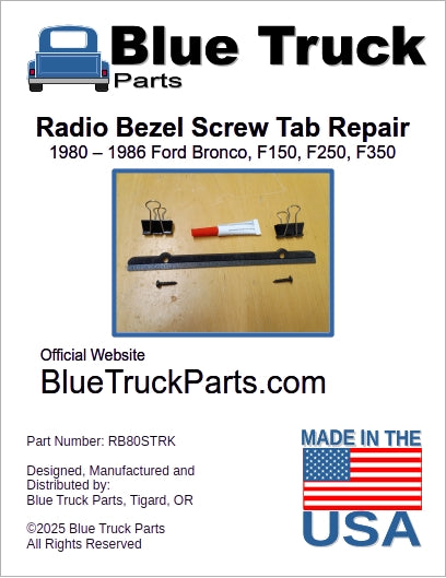 80-86 Radio & Heater Bezel Screw Tab Repair Kit