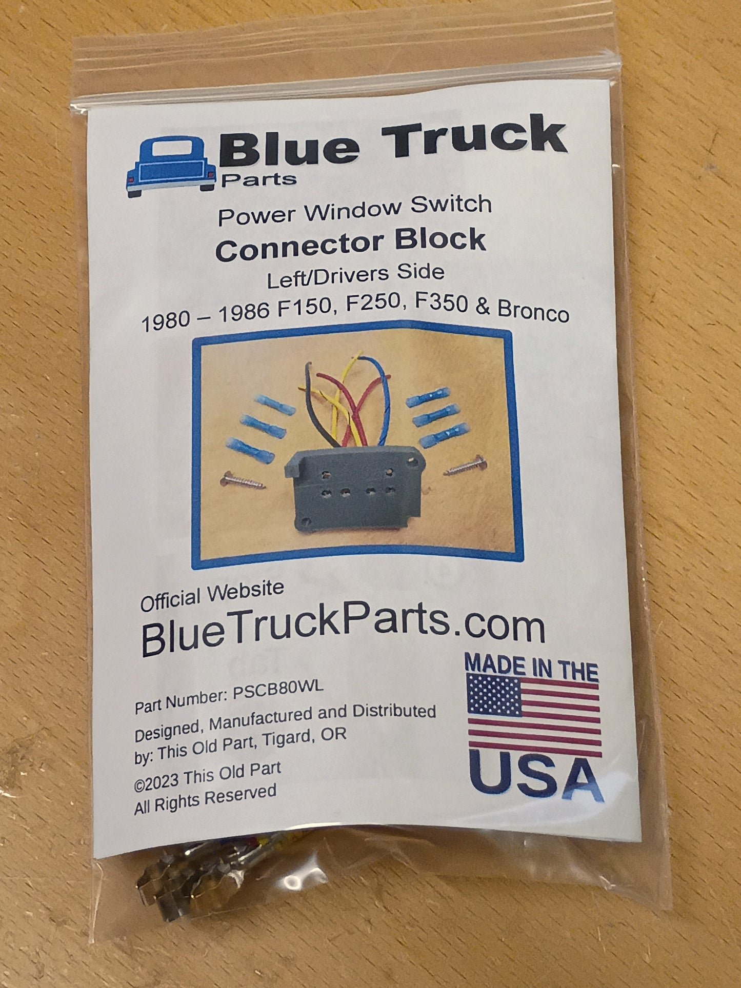 80-86 Left Power Window Switch Connector w/ Wire Pigtail