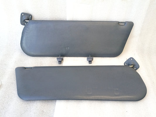 87-91 Dark Blue Vinyl Sun Visors Pair (Used) F150 F250 F350 Bronco OEM