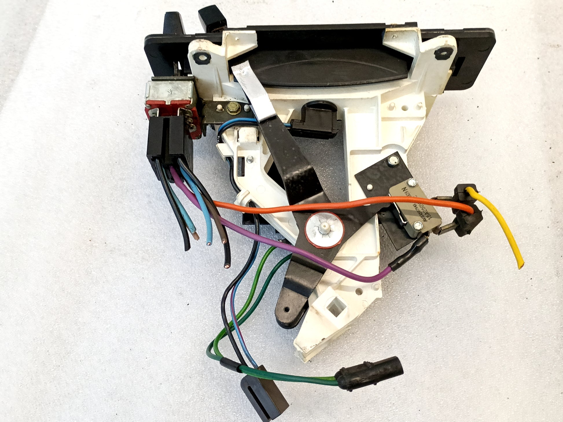 Ford OEM heater and AC control panel with wires, modified for dealer-installed air conditioning; fits 1980-1986 F-Series/Bronco.