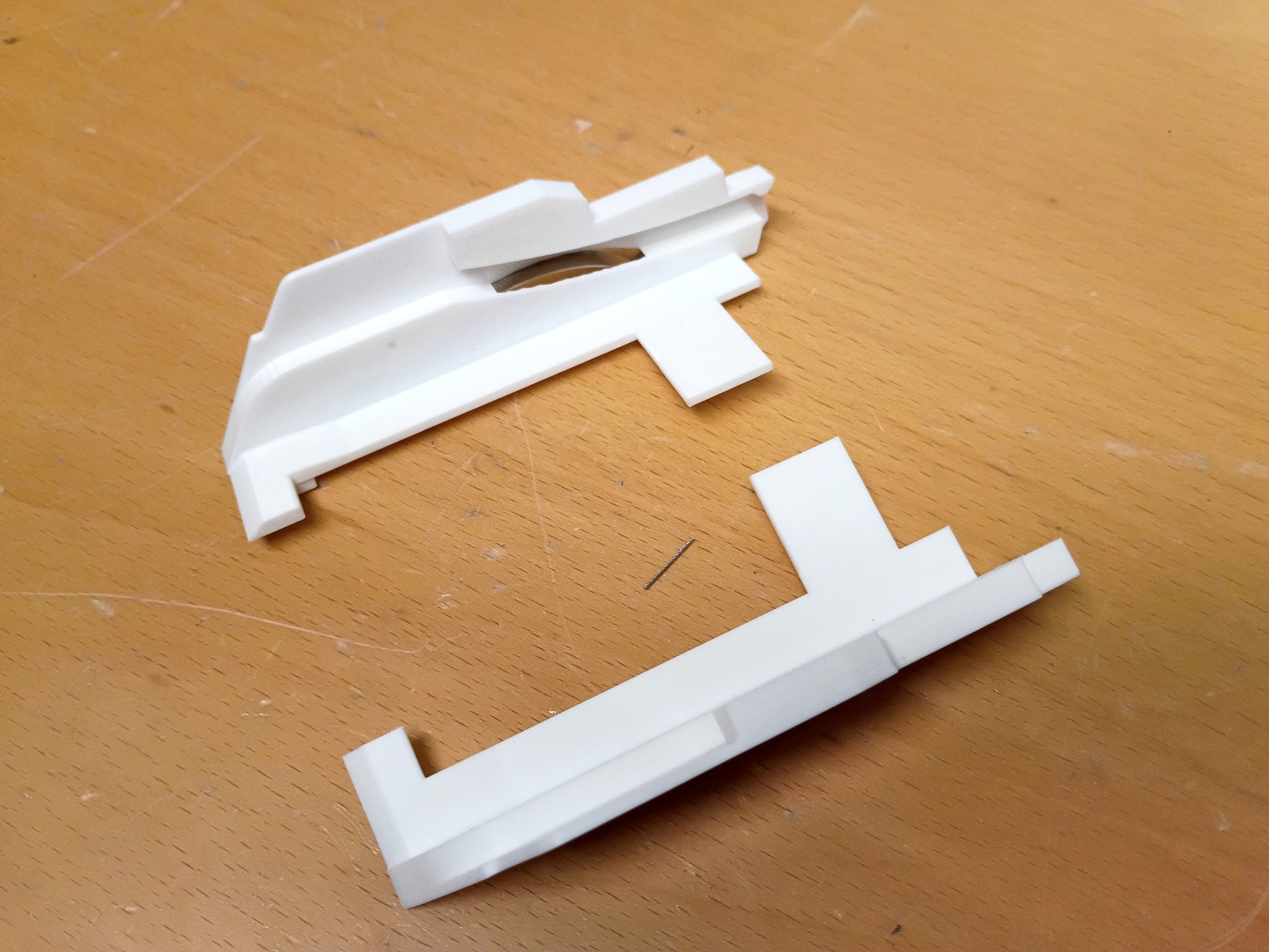 White ashtray guides for Toyota Pickup, 4Runner, Tacoma, on a wooden surface; compatible with 1989-2004 models.