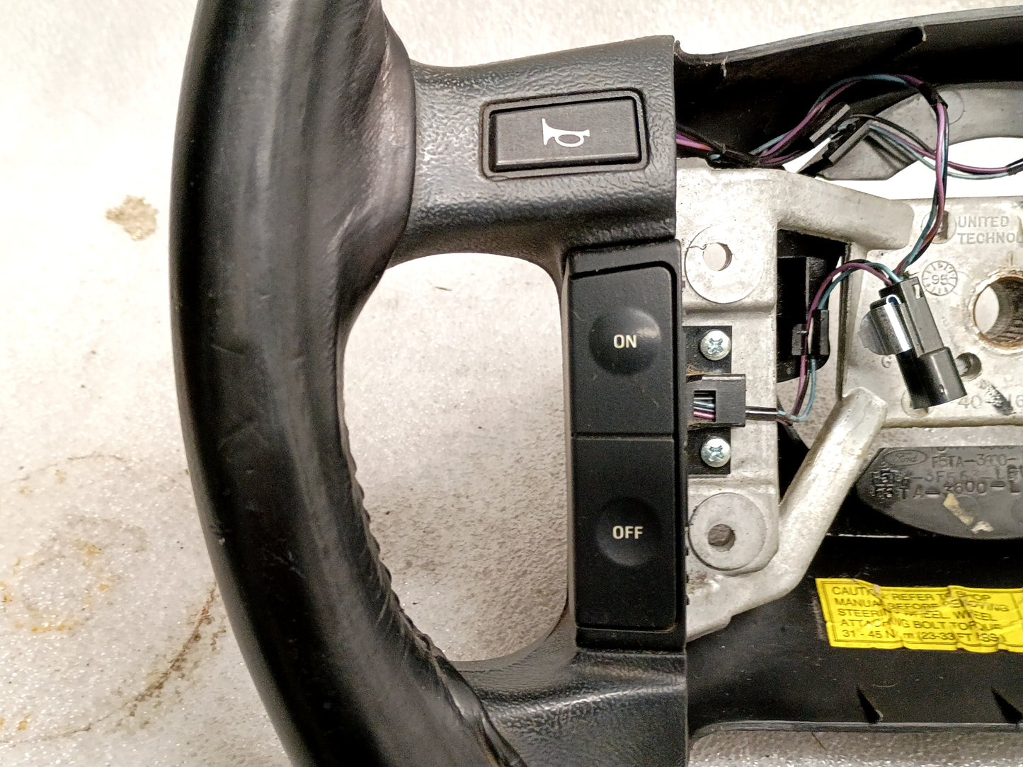94-96 Leather Steering Wheel with Cruise Control Buttons (Used) F150 Bronco OEM
