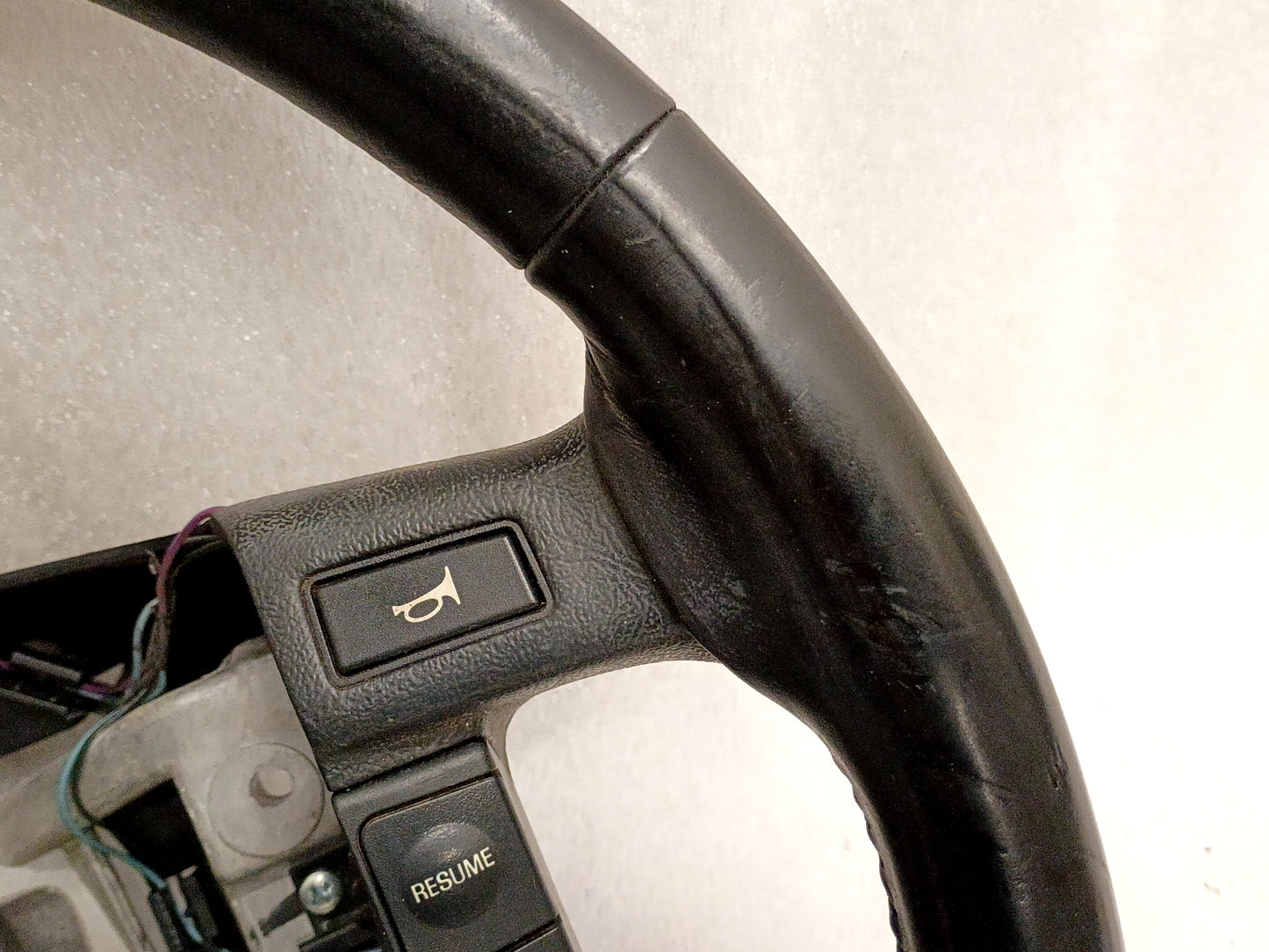 94-96 Leather Steering Wheel with Cruise Control Buttons (Used) F150 Bronco OEM