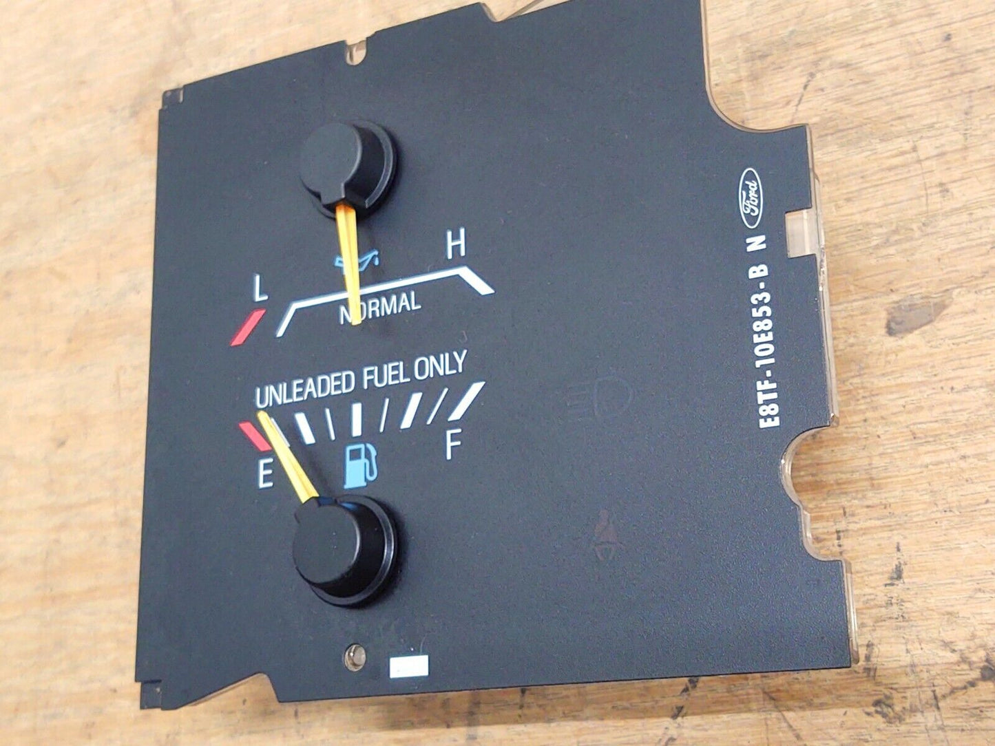 87-91 Oil & Gas Gauge (for no tach clusters) (Used) Ford F150 F250 F350 Bronco OEM