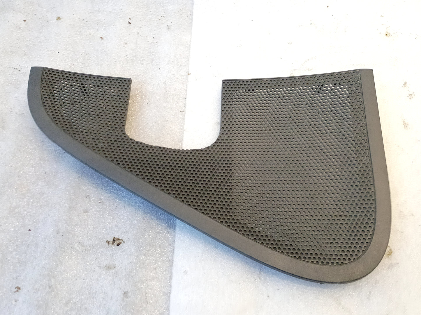 OEM Ford speaker grill cover, dark gray, for 2004-2008 Ford F-150 door panels, compatible with part numbers 5L34-15601B48, 5L34-15601B49.