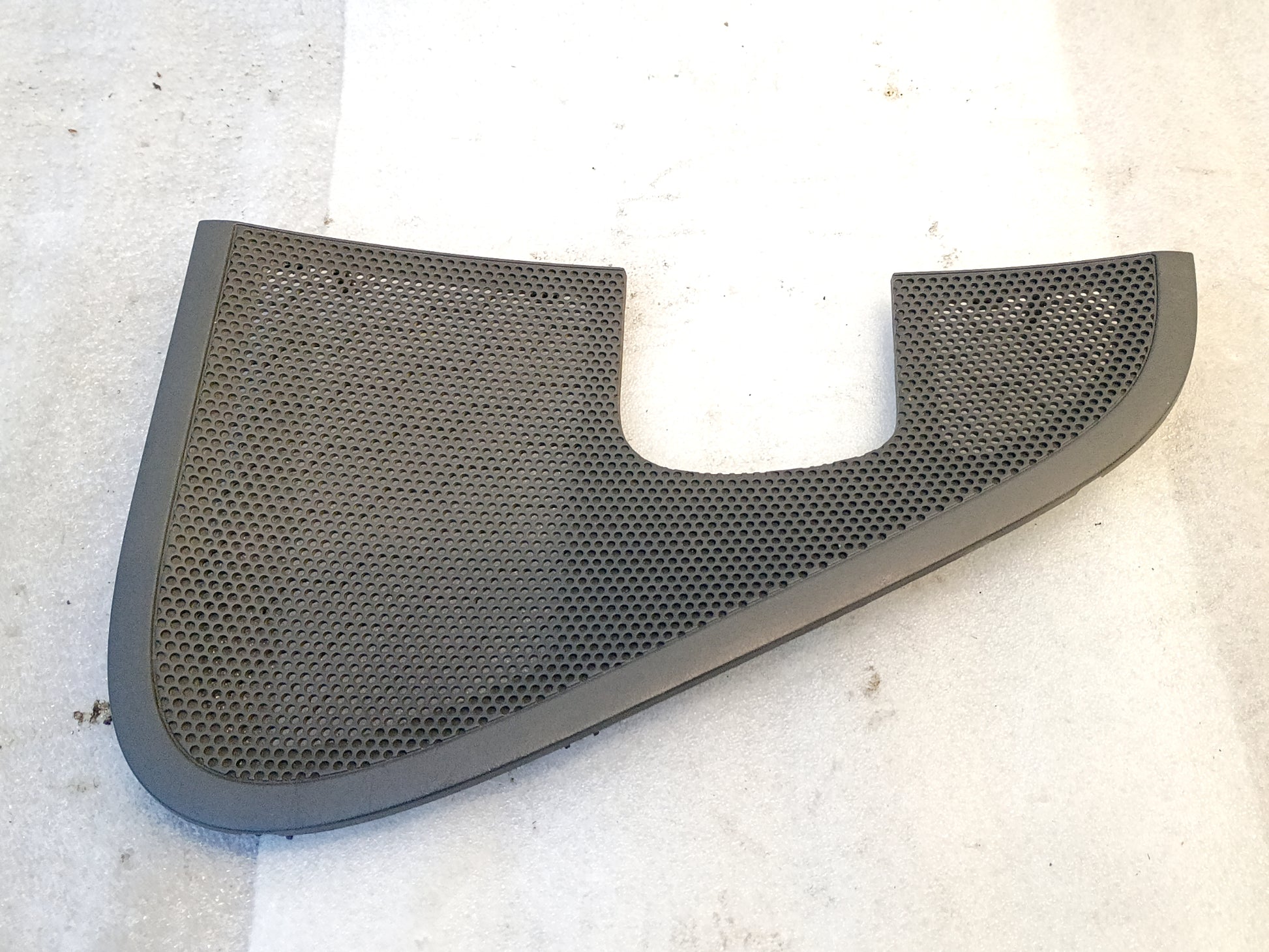 OEM Ford F-150 speaker grill cover, dark gray, for interior door panels, 2004-2008 models. Left and right pair set.