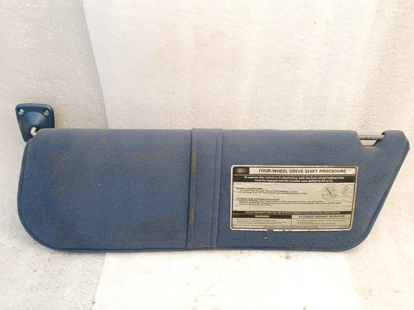 87-91 Bright Blue Cloth Sun Visors Pair (Used) F150 F250 F350 Bronco OEM