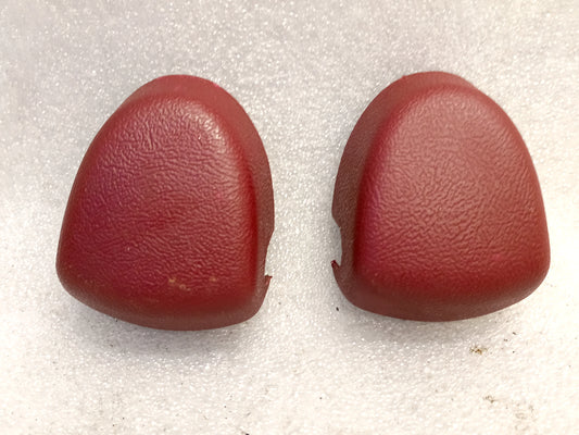 92-96 Red Seat Belt Loop Bolt Cover Cap Pair (Used) F150 F250 F350 Bronco