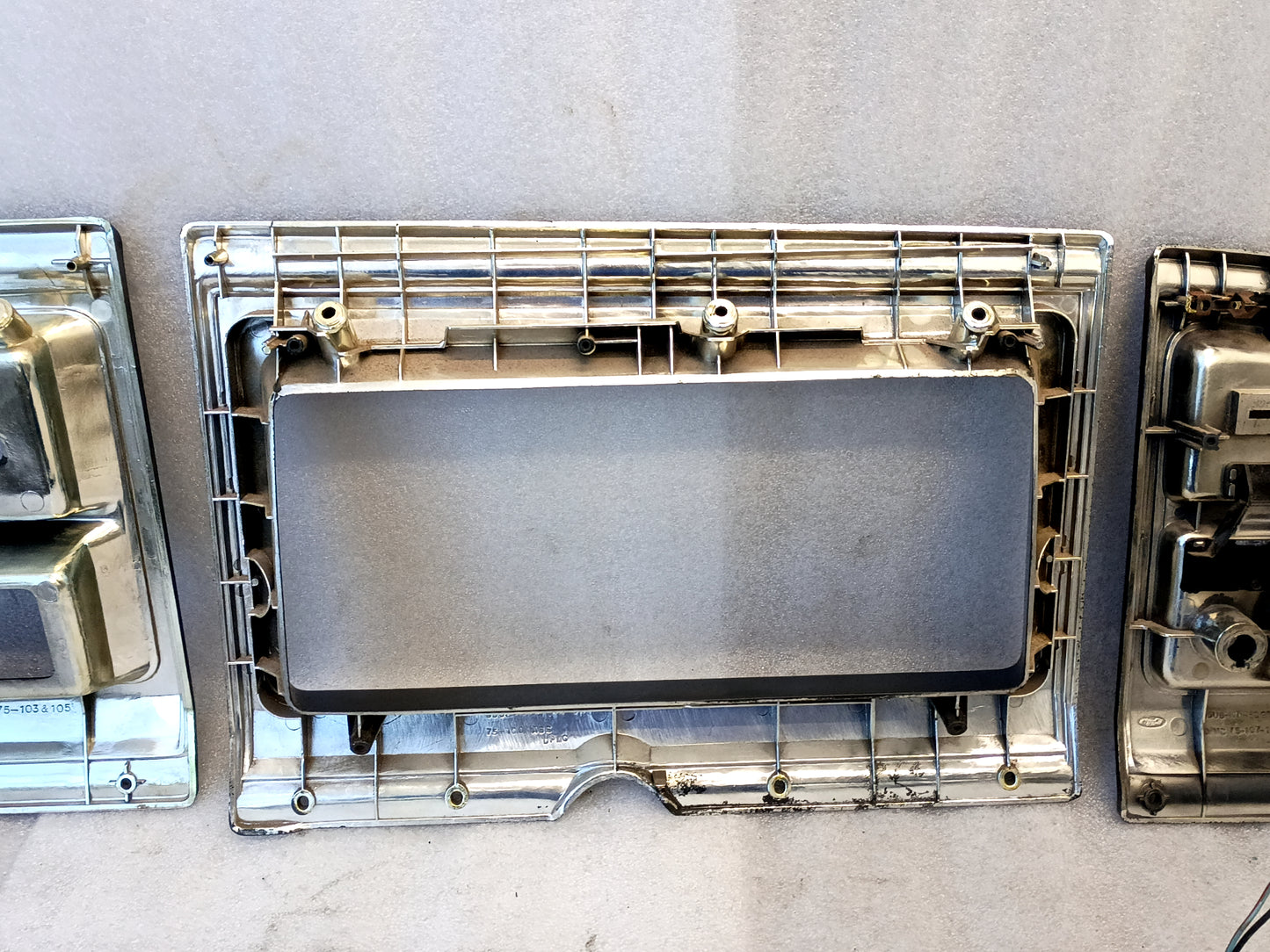 78-79 Wood Grain Cluster & Radio Bezel Set (Used) Ford Econoline Van OEM