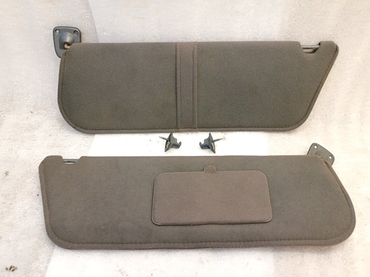 87-91 Dark Gray Cloth Sun Visors Pair (Used) F150 F250 F350 Bronco OEM