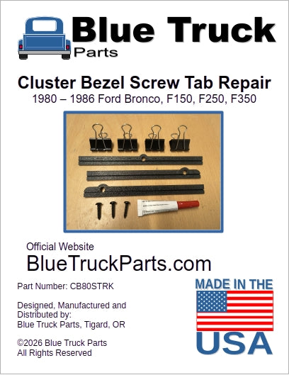 80-86 Instrument Cluster Bezel Screw Tab Repair Kit