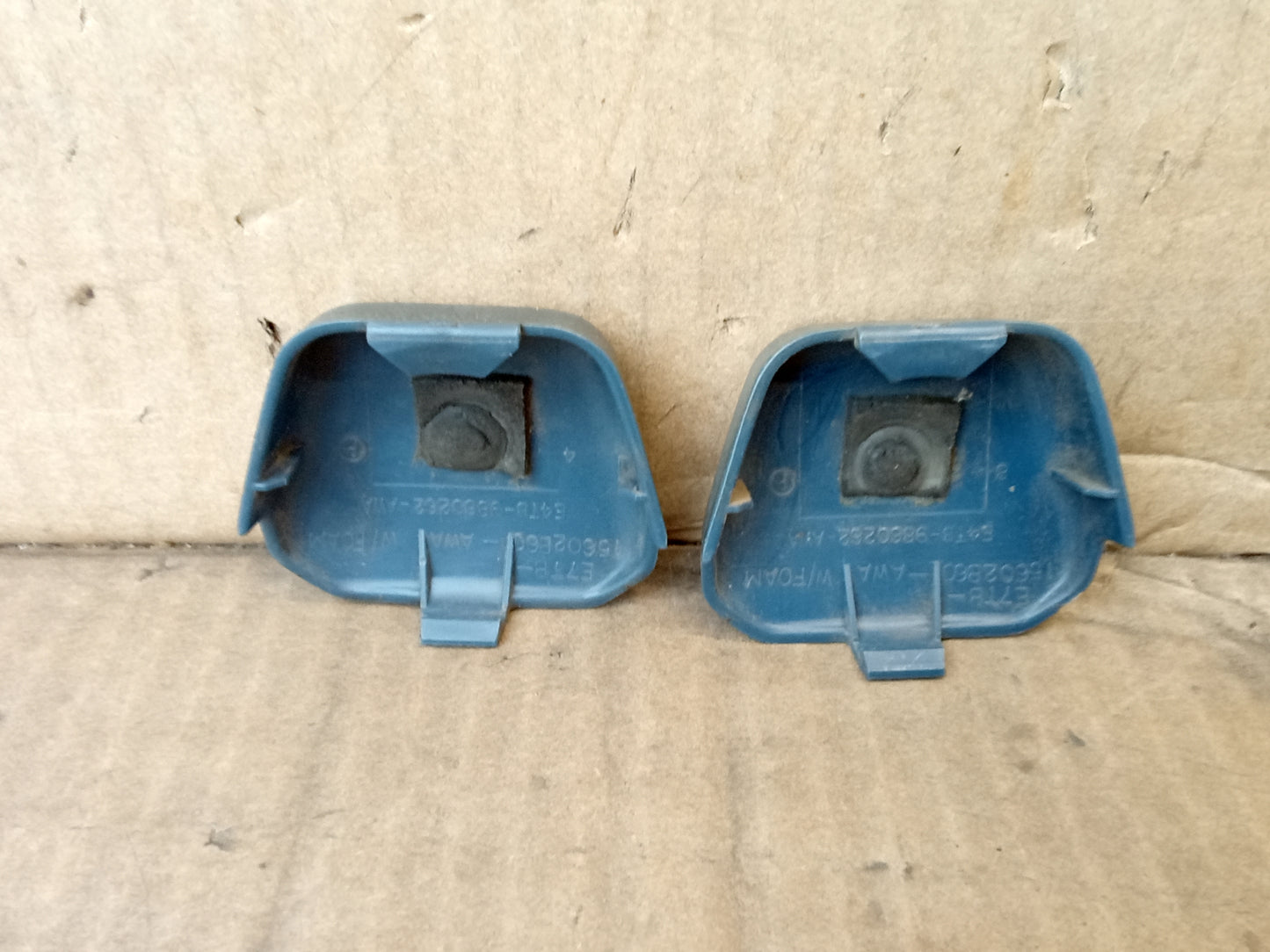 80-97 Dark Blue Seat Belt Loop Bolt Cover Cap Pair (Used) Ford F150 F250 F350 Bronco
