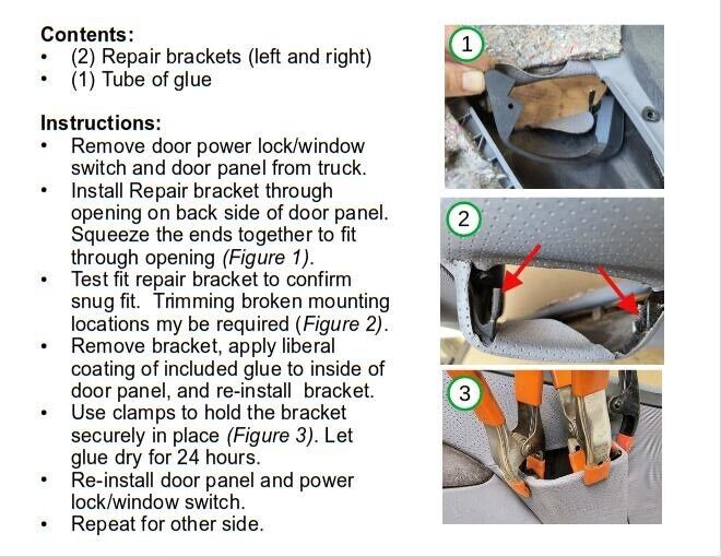 1992-1997 Deluxe Power Door Panel Repair Brackets