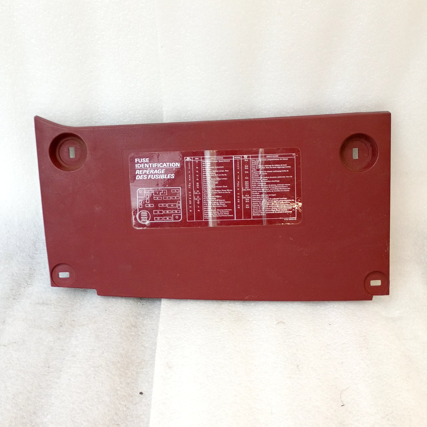 87-91 Red Fuse Panel Cover  (Used) Lower Dash Trim Knee BolsterF150 F250 F350 Bronco