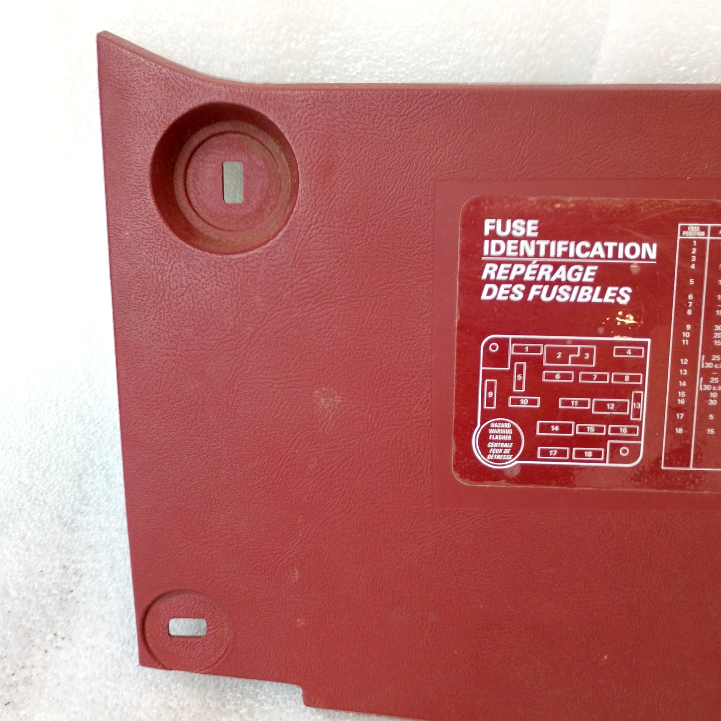 87-91 Red Fuse Panel Cover  (Used) Lower Dash Trim Knee BolsterF150 F250 F350 Bronco