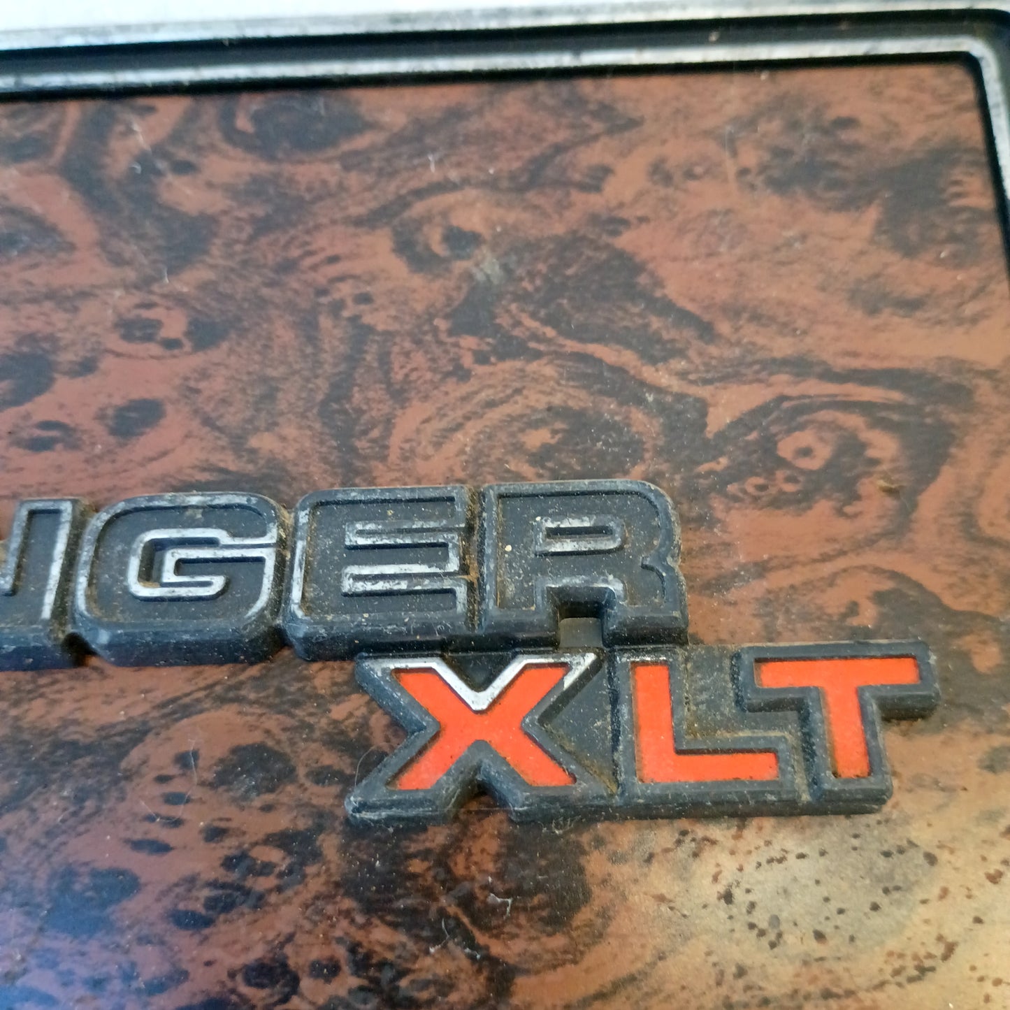 73-79 Wood Grain Glove Box Cover w/ Ranger XLT Emblem (Used) Ford F100 F250 F350 XLT