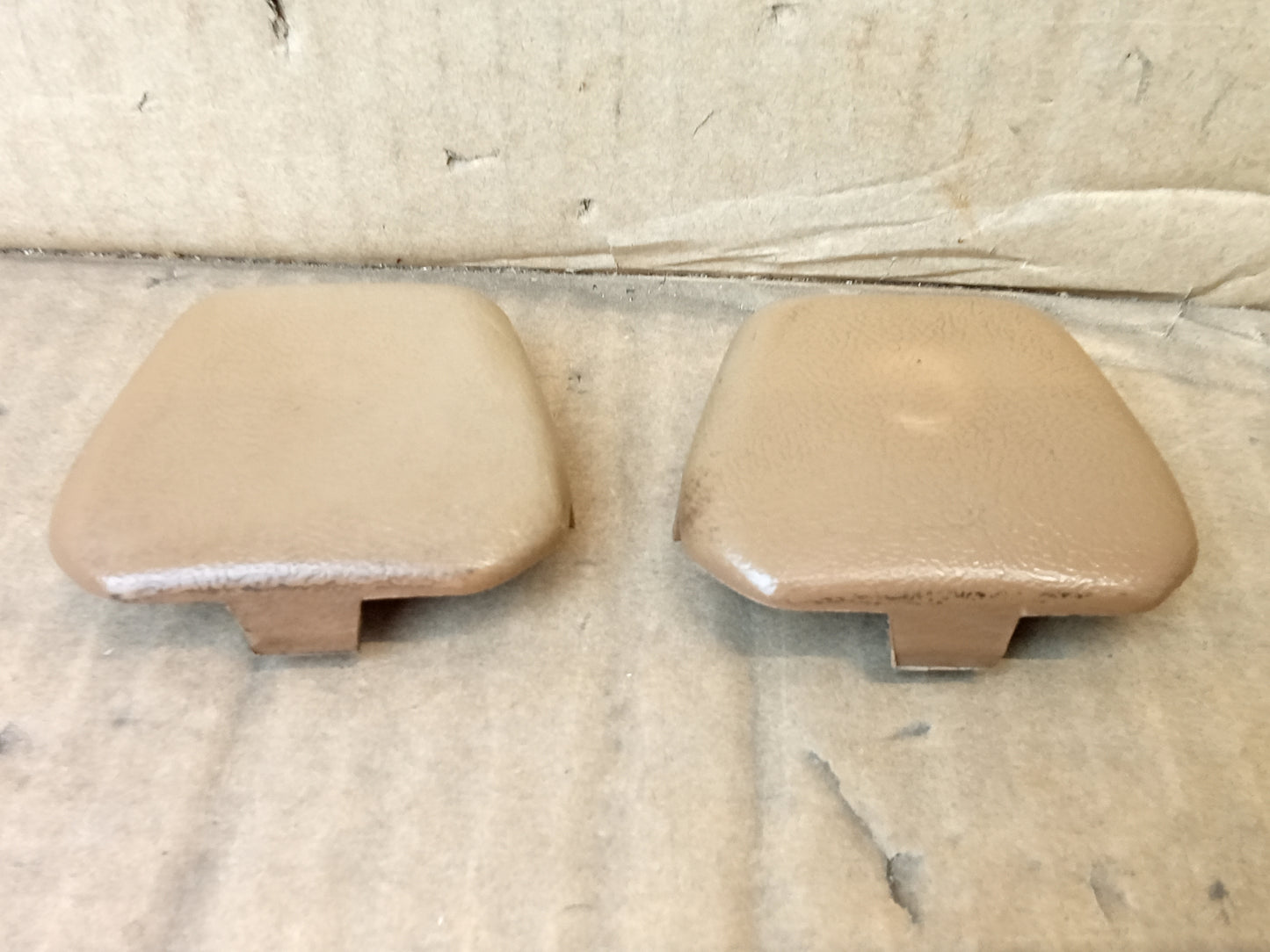 80-97 Tan/Beige Seat Belt Loop Bolt Cover Cap Pair (Used) Ford F150 F250 F350 Bronco