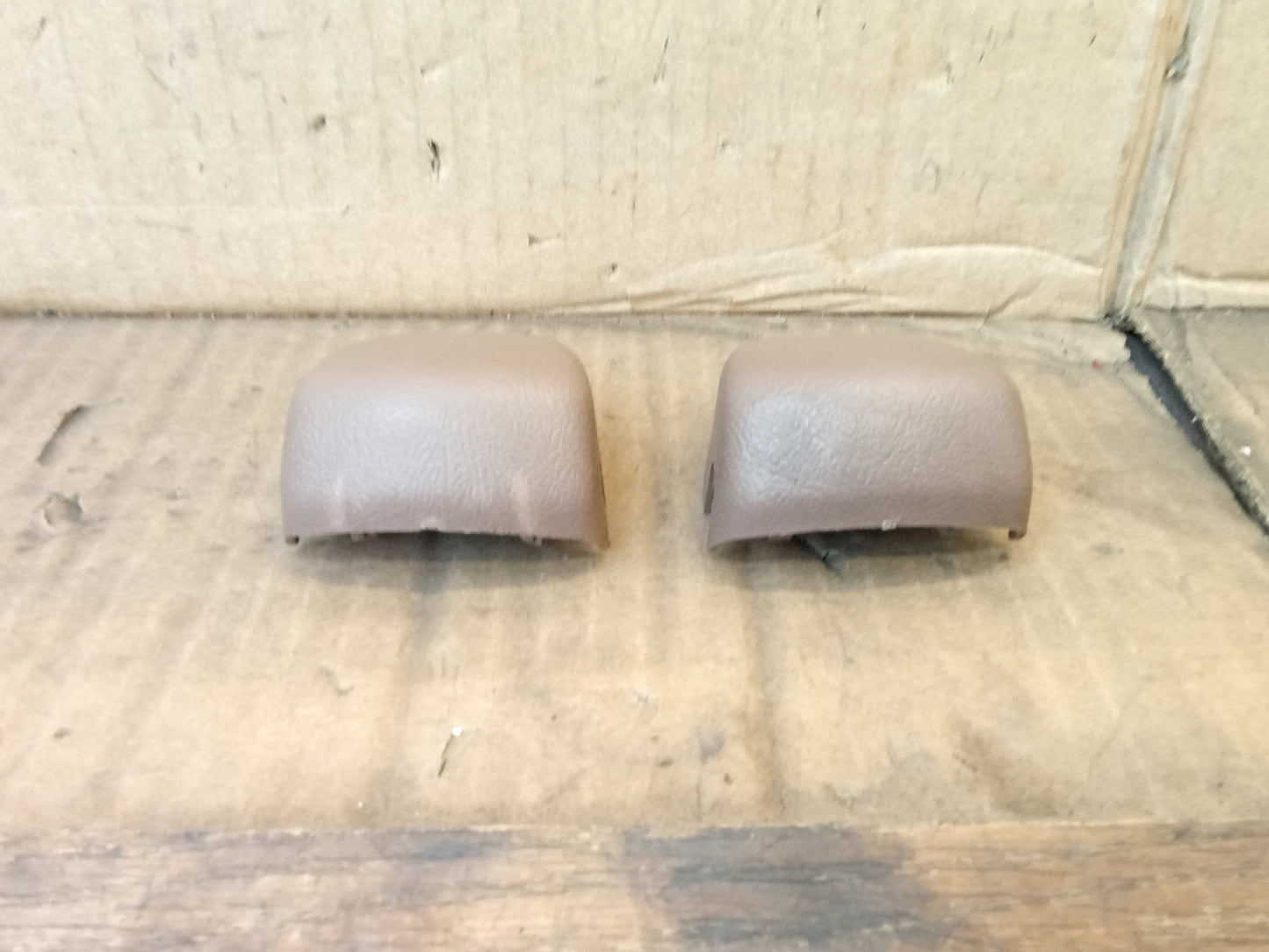 92-96 Tan/Mocha Seat Belt Loop Bolt Cover Cap Pair (Used) Ford F150 F250 F350 Bronco