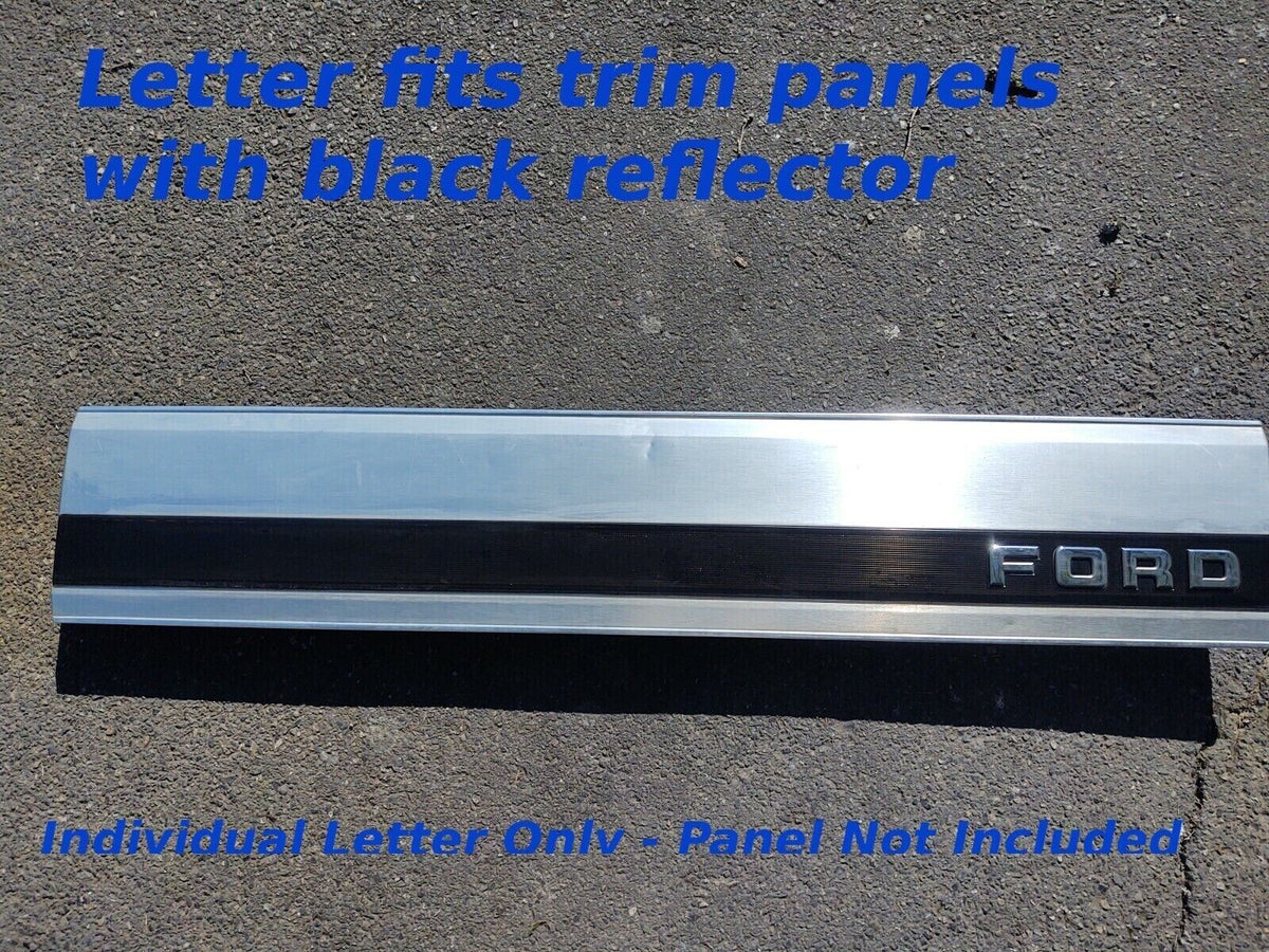87-96 Tailgate Trim Panel Letter Set for Black Reflector (Used) Ford F150 F250 F350 XLT