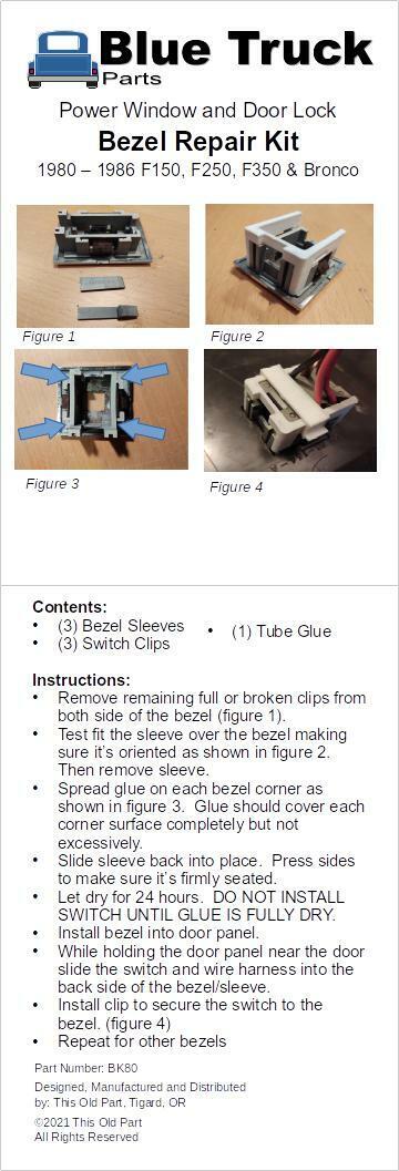 80-86 Power Bezel Repair Kit