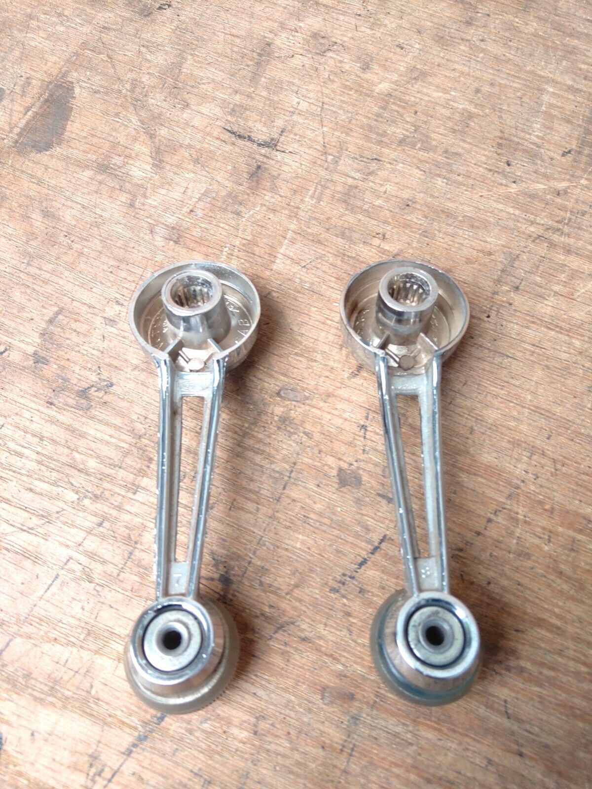 80-86 Chrome Window Crank Handles - Pair of 2 - (Used) Ford F150 F250 F350 Bronco OEM
