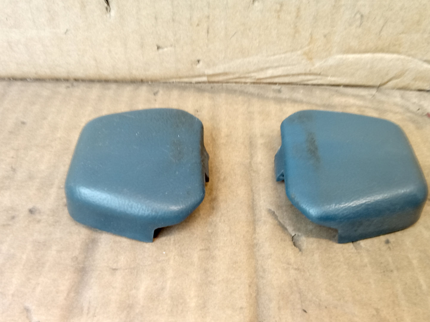 80-97 Dark Blue Seat Belt Loop Bolt Cover Cap Pair (Used) Ford F150 F250 F350 Bronco