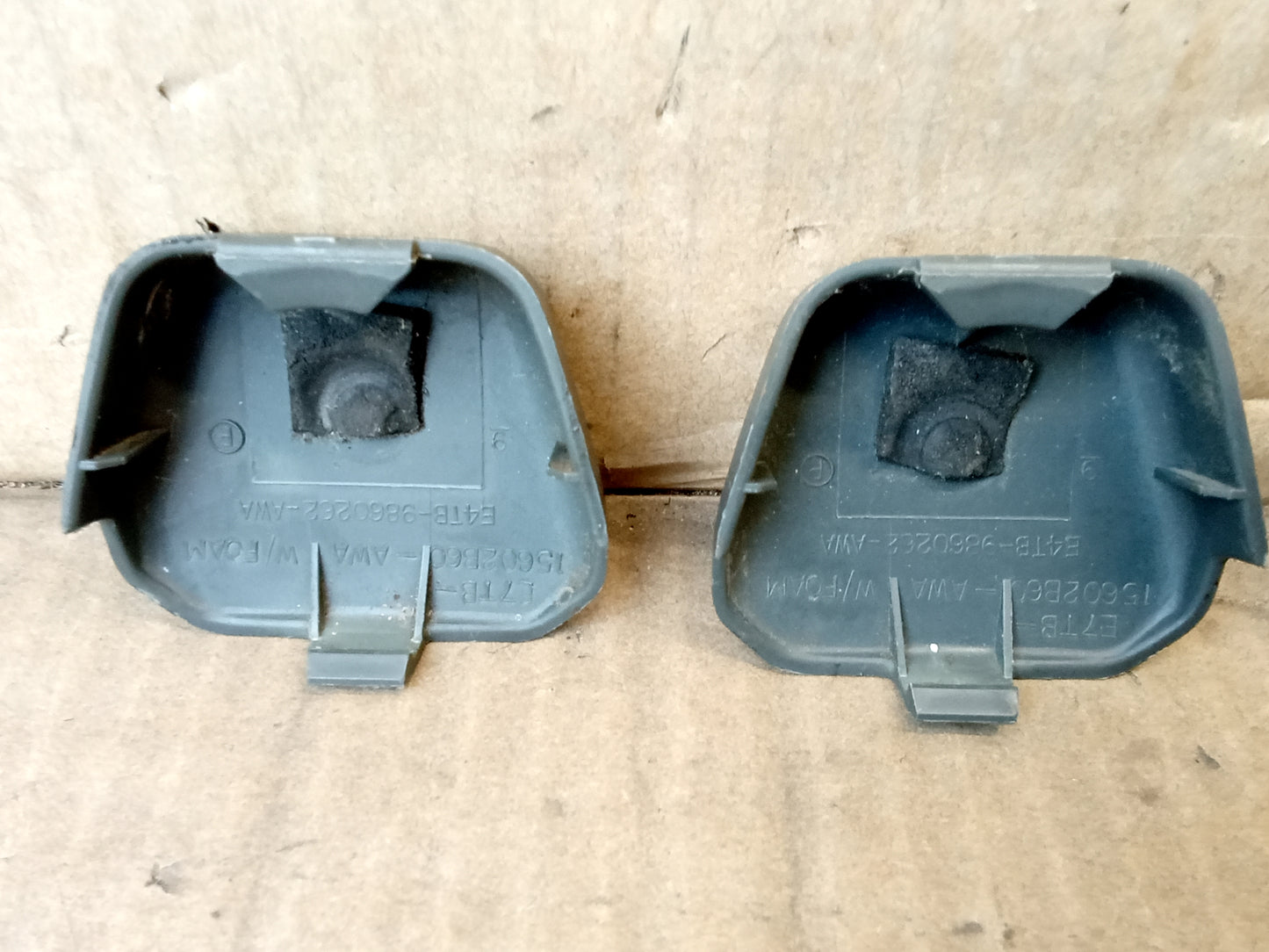 80-97 Dark Gray Seat Belt Loop Bolt Cover Cap Pair (Used) Ford F150 F250 F350 Bronco