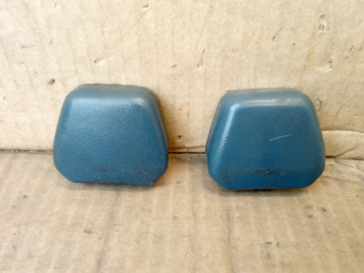 80-97 Dark Blue Seat Belt Loop Bolt Cover Cap Pair (Used) Ford F150 F250 F350 Bronco
