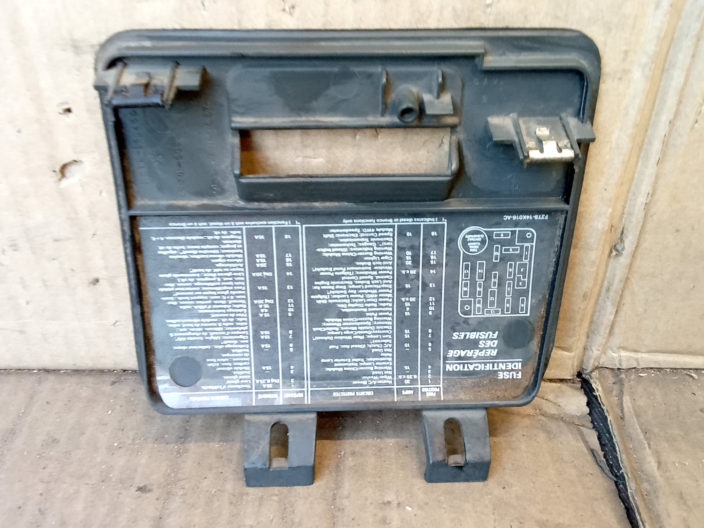 92-96 Dark Gray / Granite  Fuse Panel Cover (Used) Ford F150 F250 F350 Bronco