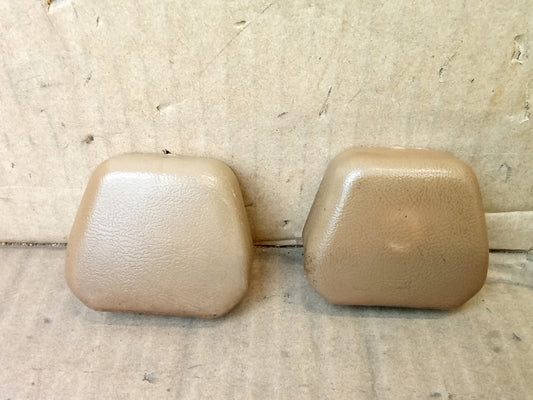 80-97 Tan/Beige Seat Belt Loop Bolt Cover Cap Pair (Used) Ford F150 F250 F350 Bronco