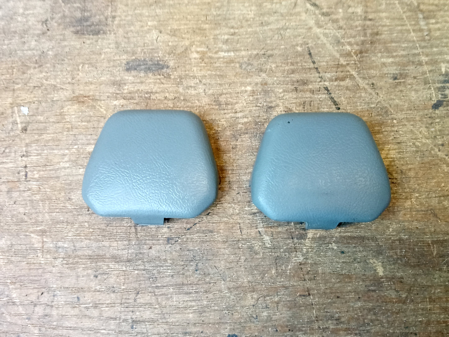 80-97 Light Gray Seat Belt Loop Bolt Cover Cap Pair (Used) Ford F150 F250 F350 Bronco