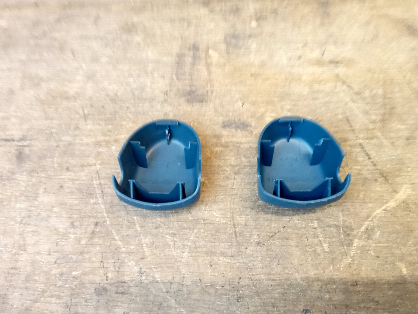 92-96 Light Blue/Lapis Seat Belt Loop Bolt Cover Cap Pair (Used) Ford F150 F250 F350 Bronco