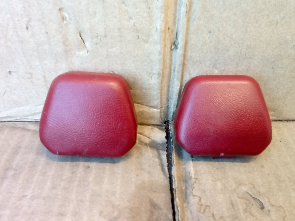 80-97 Red Seat Belt Loop Bolt Cover Cap Pair (Used) Ford F150 F250 F350 Bronco
