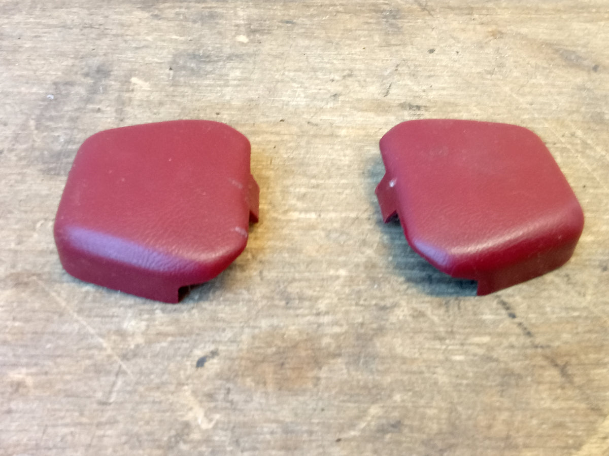 80-97 Red Seat Belt Loop Bolt Cover Cap Pair (Used) Ford F150 F250 F350 Bronco