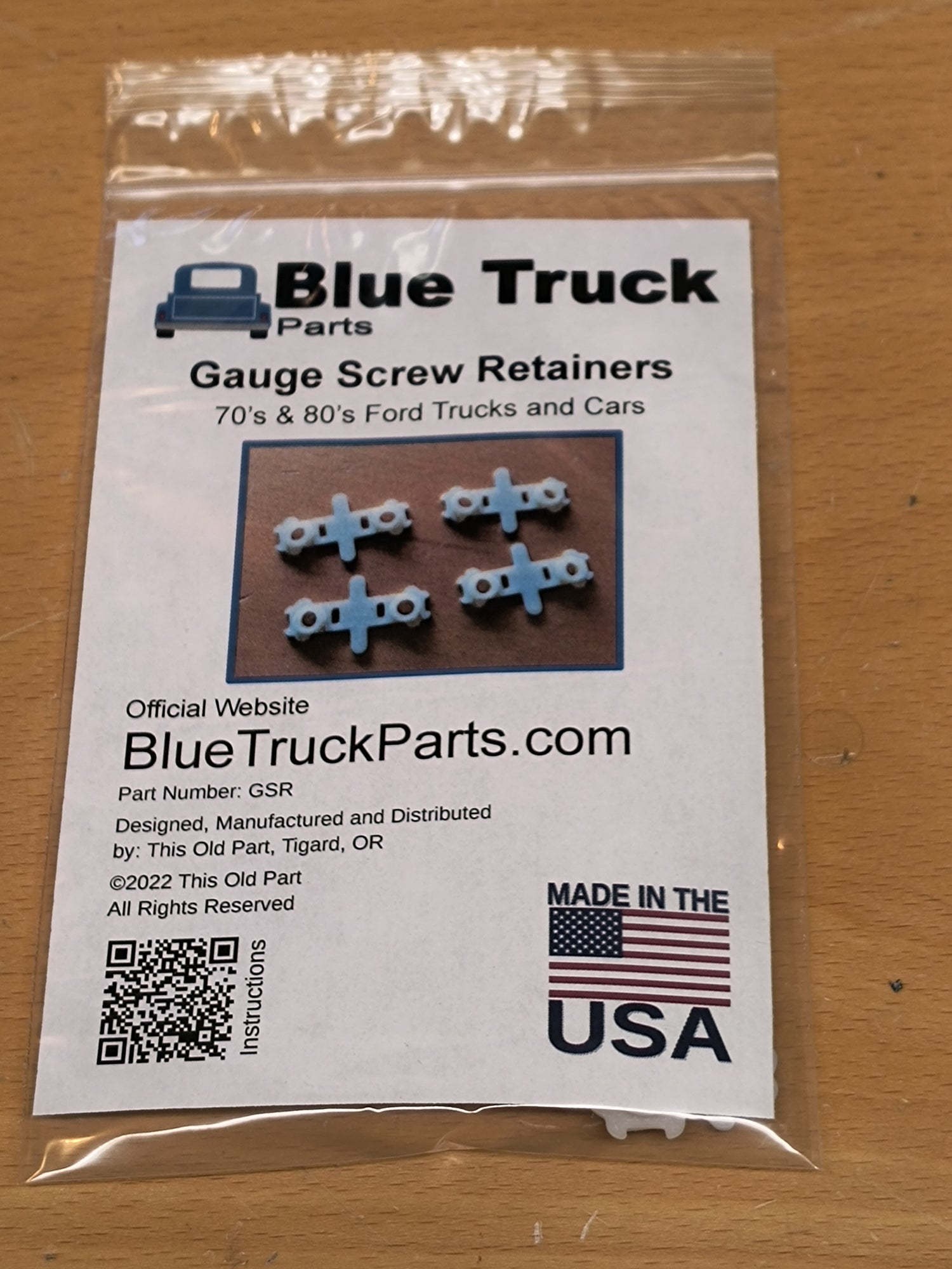 Blue Truck Parts Gauge Screw Retainers for 70's and 80's Ford Trucks and Cars